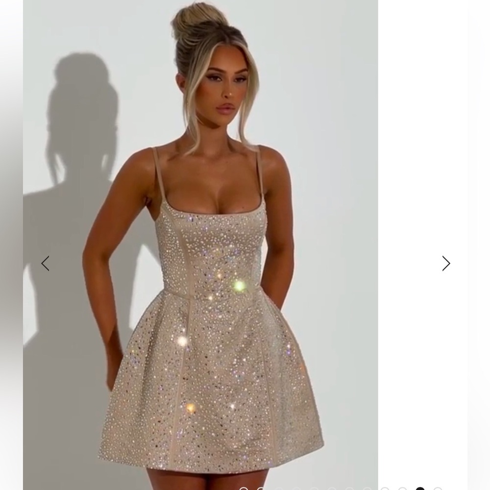 Angelique Mini Dress - Champagne from babyboo